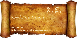 Kovács Simon névjegykártya