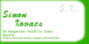 simon kovacs business card